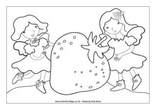 Strawberry Fairy Colouring Page