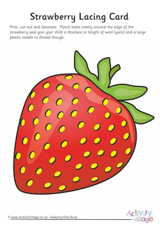 Strawberry Lacing Card