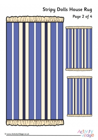Dolls House Stripy Rug Printable