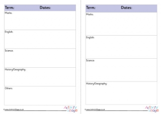 Subject Termly Planner 2