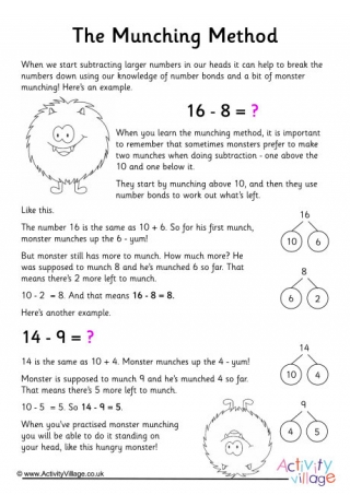 Subtraction with the Munching Method Explanation