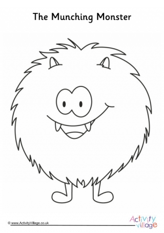 Subtraction with the Munching Method Monster Colouring Page