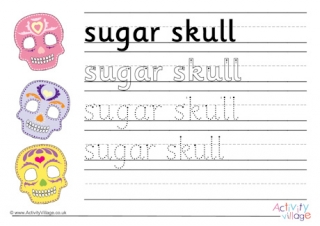 Sugar Skull Handwriting Worksheet