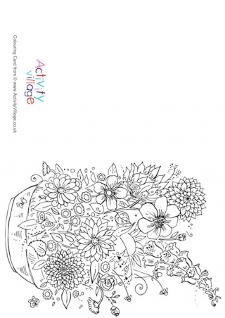 Summer Bouquet Colouring Card