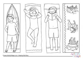 Summer Colouring Bookmarks 2