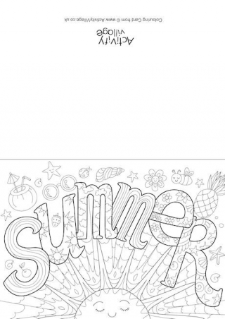 Summer Doodle Colouring Card
