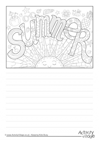 Summer Doodle Story Paper