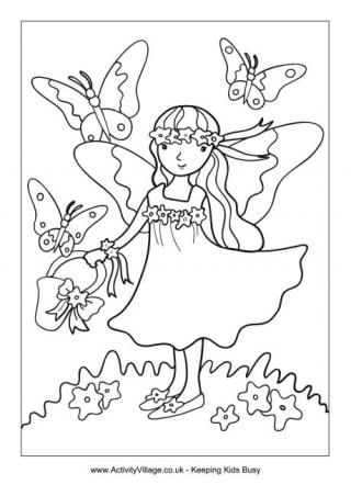 Summer Fairy Colouring Page