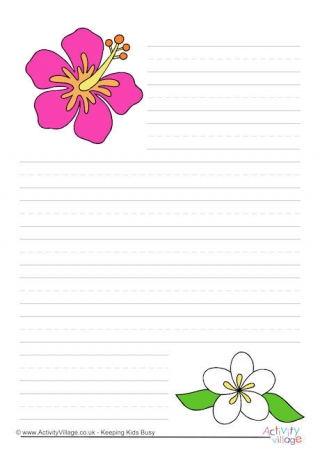 Summer Flowers Writing Paper 1