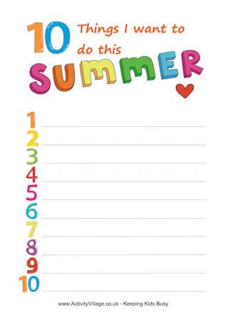 Summer Planning Printable