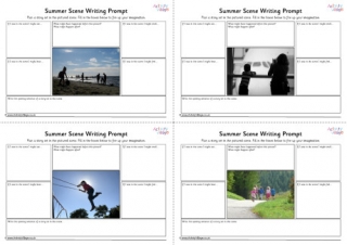 Summer Scene Writing Prompt Worksheets