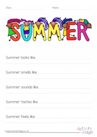 Summer Sensory Poem Similes