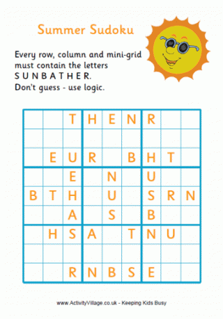 Summer Word Sudoku - Difficult