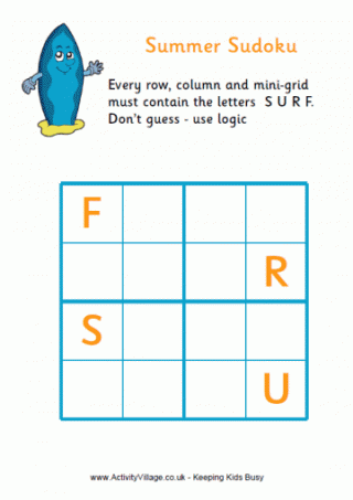 Summer Word Sudoku - Easy