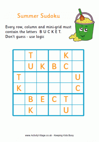 Summer Word Sudoku - Medium