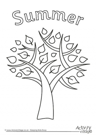 Summer Tree Colouring Page