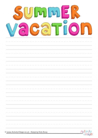 Summer Vacation Writing Paper