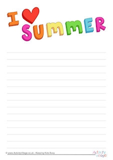 Summer Writing Paper