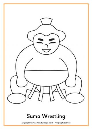 Sumo Wrestling Colouring Page