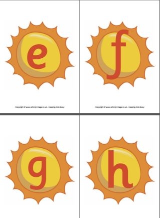 Sun Alphabet Printable