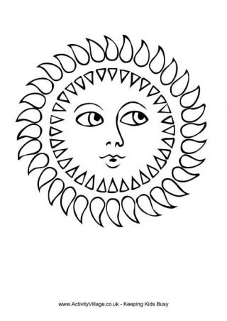 Sun Colouring Page 1