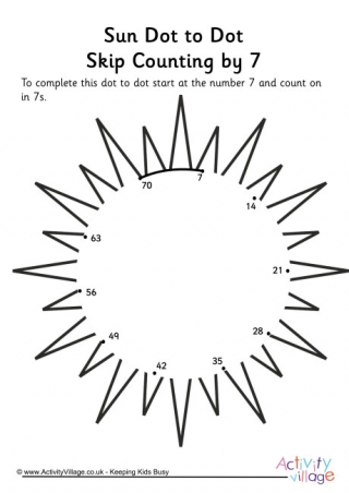 Sun Dot To Dot Skip Counting