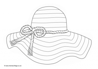Sun Hat Colouring Page