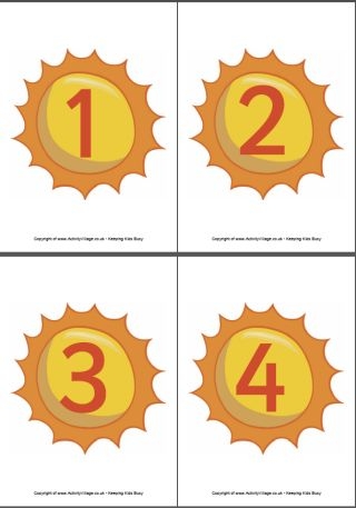 Sun Numbers Printable