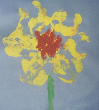 Sunflower Handprint Painting