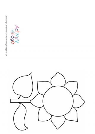 Sunflower Colouring Card 2