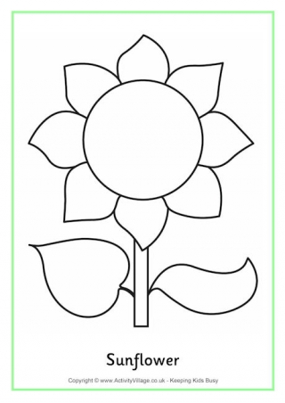 Sunflower Coloring Pages Blank 1
