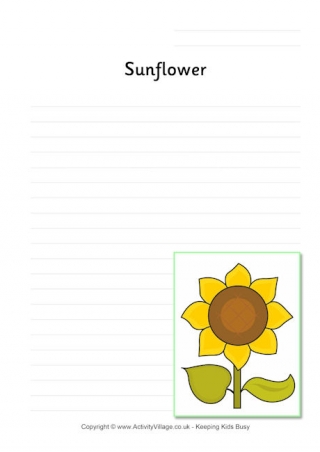 Sunflower Writing Page