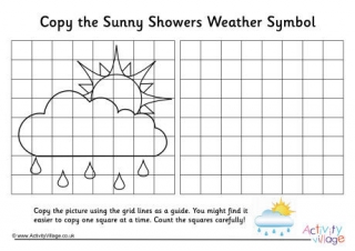 Sunny Showers Weather Symbol Grid Copy