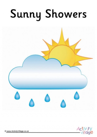 Sunny Showers Weather Symbol Poster