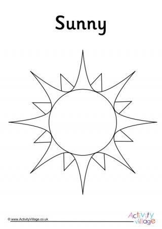 Sunny Weather Symbol Colouring Page
