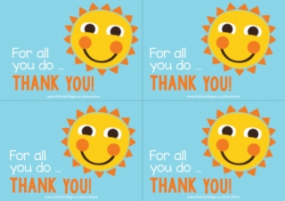 Sunshine Thank You Postcards