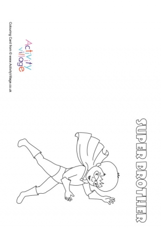 Super Brother Colouring Card