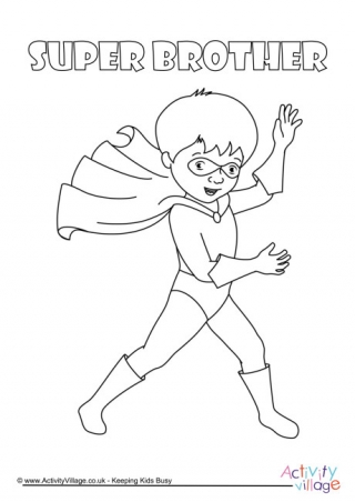 Super Brother Colouring Page