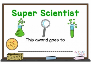 Super Scientist Certificate