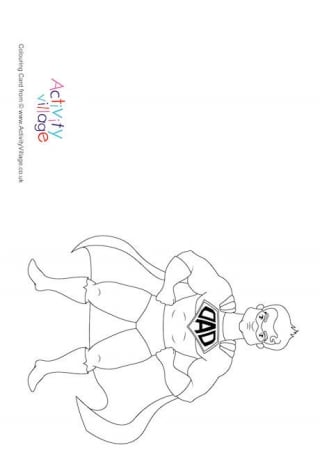 Superdad Colouring Card