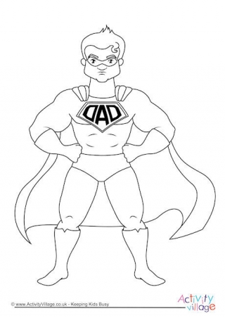 Superdad Colouring Page