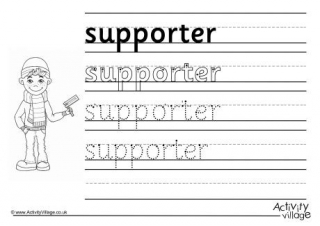 Supporter Handwriting Worksheet