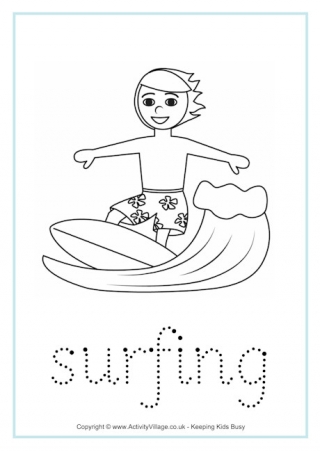 Surfing Tracing Worksheet