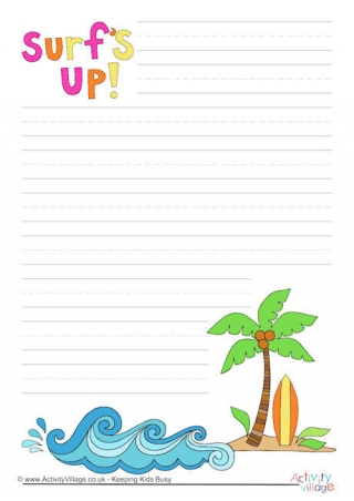 Surf's Up Writing Paper