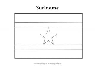 Suriname Flag Colouring Page