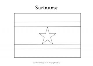 Suriname Flag Colouring Page