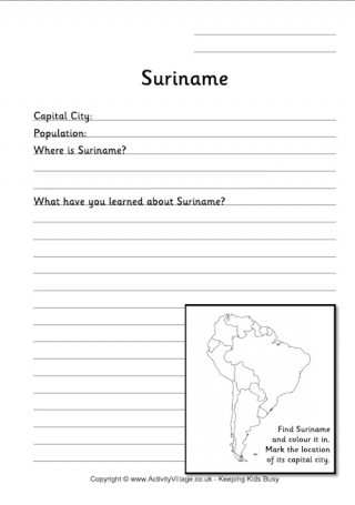 Suriname Worksheet