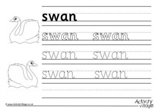 Swan Handwriting Worksheet