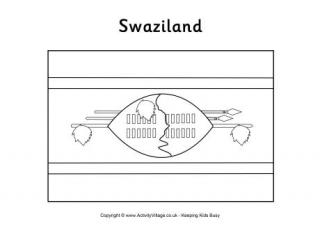Swaziland Flag Colouring Page
