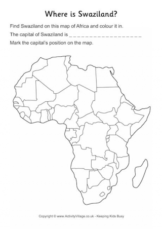 Swaziland Location Worksheet